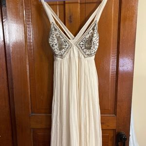 Anthropologie ivory beaded dress NWT